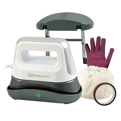 Goodcrafter Hat Press 6.3"x3.3" Hat Heat Press Machine for Caps,Curved,Ceramic-Coated Heat Plate, Easy Temperature Control with Safety Base &