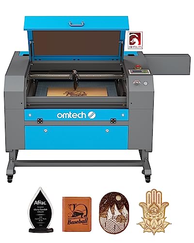 OMTech 100W CO2 Laser Engraver with LightBurn, 20x28 Inch Laser Engraving Cutting Machine with 4 Way Pass Through Air Assist Water Pump Wheels, - WoodArtSupply