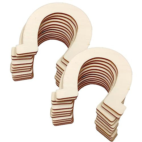 Anneome 20pcs Blank Horseshoe Wood Chips Wood Horse Blanks Unfinished Horseshoe Unpainted DIY Wood Slices Unfinished Wood Tags Childrens Toys Anneome