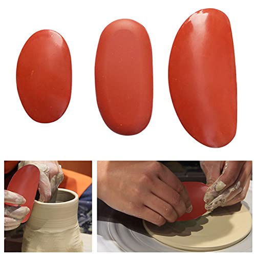 Feqsky 5Pcs Ceramic Tools, Steel Serrated Scraper Pottery Clay Silicone Scraper for Polymer Clay Scraper Pottery Tools Scraper Crafts Kit Feqsky