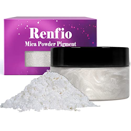 Renfio 100g Mica Powder Pigment Natural Fine Powdered Pigments Pearl Shimmer Epoxy Resin Dye for Painting Soap Making Slime Bath Bombs - Diamond - WoodArtSupply