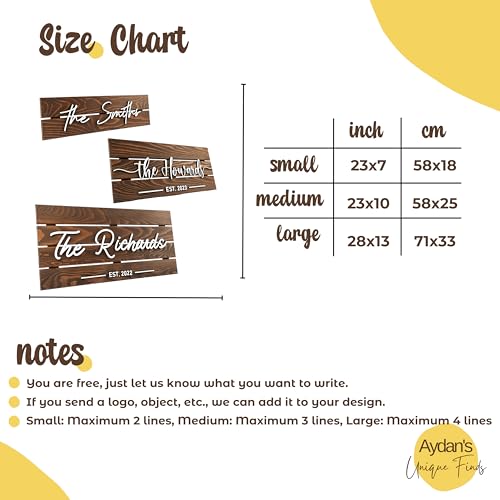 Custom Wood Name Sign - Business Sign, Wedding Gifts, Couple Gifts, Last Name Sign, Location Sign, Door Sign, Welcome Sign for Every Milestone aydan's unique finds