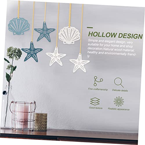 HONMEET 48Pcs Wooden Decorations Nursery Room Decoration Summer Party Favor Mini Beach Hanging Ornament Unfinished Wood Nautical Mediterranean Decor HONMEET
