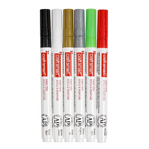 Holiday Medium Line 6 Color Paint Pen Set by Craft Smart® - WoodArtSupply