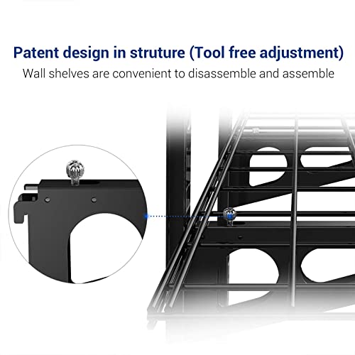 Fleximounts 3-Tier 1x3ft Garage Storage Wall Shelving 12-inch-by-36-inch per Shelf Height Adjustable Floating Shelves (Black) Fleximounts