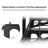 Fleximounts 3-Tier 1x3ft Garage Storage Wall Shelving 12-inch-by-36-inch per Shelf Height Adjustable Floating Shelves (Black) Fleximounts