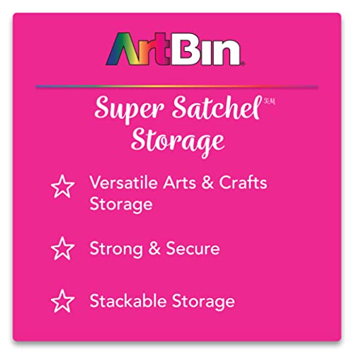 ArtBin 6955AA Super Satchel 1-Compartment Box, Art & Craft Organizer, 1-Pack, Translucent Aqua ArtBin