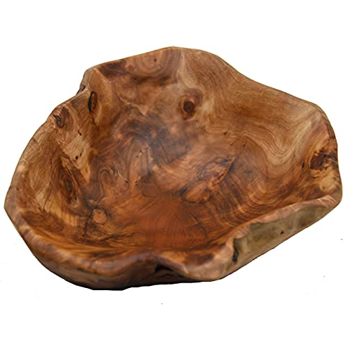 JFFLYIT Creative Wood Bowl Root Carved Bowl Handmade Natural Real Wood Candy Serving Bowl (12"-14") JFFLYIT