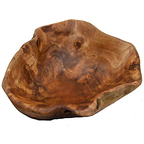 JFFLYIT Creative Wood Bowl Root Carved Bowl Handmade Natural Real Wood Candy Serving Bowl (12"-14") - WoodArtSupply