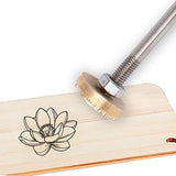 Lotus Pattern Wood Branding Iron with Wooden Handle - 1.2” Stamp for Leather, Wood & BBQ SUPERFINDINGS