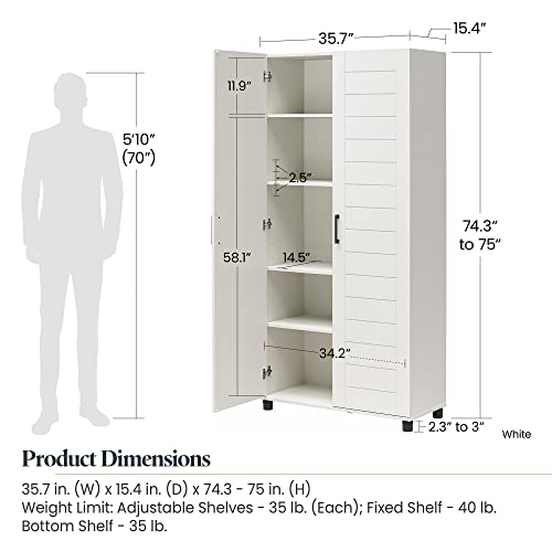 Systembuild Evolution Loxley 36" Wide 2 Door Shiplap Cabinet in White