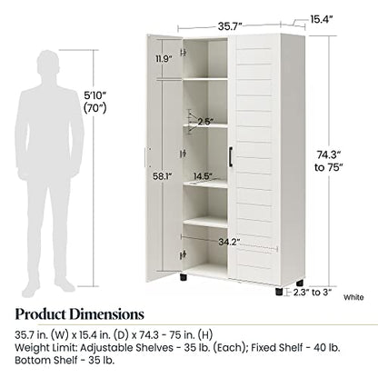 Systembuild Evolution Loxley 36" Wide 2 Door Shiplap Cabinet in White