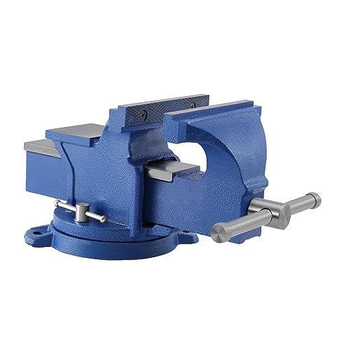 Iglobalbuy 6" Bench Vise with Anvil, Vice Tool 6 Inch Jaw Width Table Top Clamp 360° Swivel Base Heavy Duty Cast Iron Clamp Press Locking Home Bench - WoodArtSupply