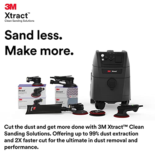 3M Xtract Portable Dust Extractor, 64256, 9 Gallon/35 Liter, Industrial Vacuum with Automatic Filter Clean Without Flow Stoppage, HEPA Filter, - WoodArtSupply