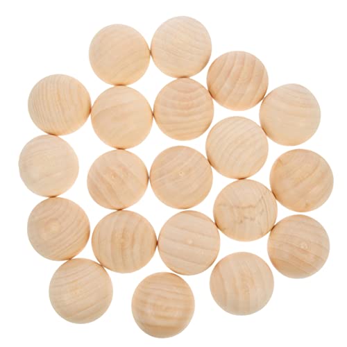 Kisangel 96 Pcs Wooden Hemisphere Unfinished Balls DIY Half Beads Unfinished Hemisphere Ball Unfinished Half Round Beads Wooden Half Craft Ball Wood Kisangel