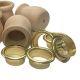 Factory Direct Craft Pack of 16 Unfinished Wood Candle Cups with Brass Inserts- Blank Wooden Bean Pot Candle Holders DIY Wood Turnings (Size 1-3/4" H Factory Direct Craft
