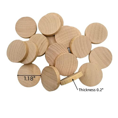 1.2 Inch Natural Wood Slices Unfinished Round Wood Specie for DIY Arts & Crafts Projects, 25 per Pack