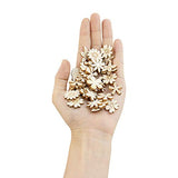 AUEAR, 300 Pack Mixed Wooden Flower Leaf Pattern Handmade Wodden Crafts Home Wedding School DIY Craft Dercoration AUEAR