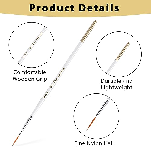 cobee 12Pcs Fine Paint Brushes, Detail Paint Brushes Micro Artist Paintbrush Set Acrylic Paint Brushes for Kids Students Artists Detail Painting Oil cobee