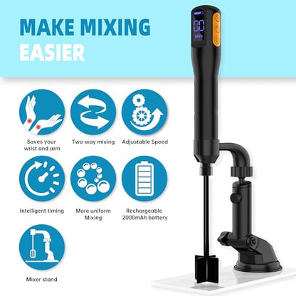 Mlife Upgraded Resin Mixer, Epoxy Resin Electric Stirrer, Paint Mixer & Timed Epoxy Resin Mixer for Epoxy Resin,Silicone Mixing, Resin Molds, DIY - WoodArtSupply