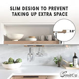 Wooden Wine Glass Holder for Under Cabinet | Under Shelf Kitchen Stemware Rack | Wood Holding Rack for Wine Glasses and Stemware| Stemware and SMITCO