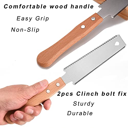 WEIMELTOY Small Woodworking Hand Saw, 6 inch Flexible Blade Double edge TPI 17/11 Pull Saw for Craft, Hobby, DIY, Non Slip Wood Handle Garden Trim - WoodArtSupply