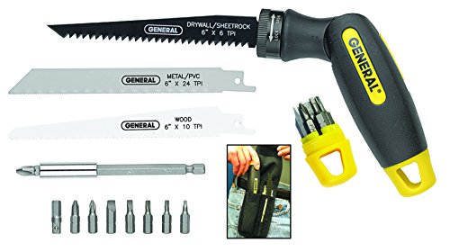 General Tools 14 piece 4-In-1 Multi-Purpose Screwdriver/Saw Set #86014, Compact and Portable For Camping, Car, Home - WoodArtSupply
