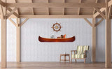 Wooden Boat USA Display Half Canoe 9 Feet Home Décor, One Size, Multi Wooden Boat USA