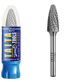 Carbide Burr 1/4" Shank, SF-5 Tungsten Double Cut Rotary Die Grinder Bits - Cutting Burrs for Milwaukee, Dewalt and Makita Die Grinder Accessories - TaitaTools