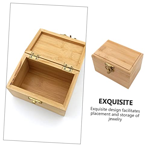 Holibanna 1pc Box Wooden Storage Box Makeup Organizers Jewelry Organizer Necklace Storage Bag Unfinished Girls Ring Holder Wood Watch Display Case Holibanna