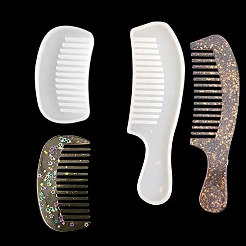 2Pcs Comb Silicone Molds for Epoxy Resin Hair Comb Resin Casting Mold Silicone Resin Jewelry Molds DIY-Craft Jewelry Making Craft Tool KUFptva