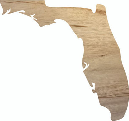 Florida Wooden State 18" Cutout, Unfinished Real Wood State Shape, Craft