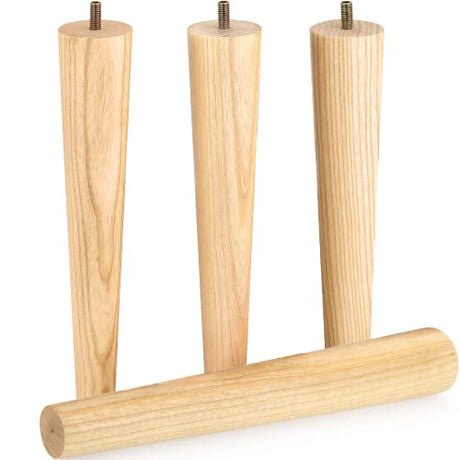 Ash Wood Furniture Legs - Premium Mid Century Legs for Sofa, Chair, Table, Dresser, Bed, Cabinet, Ottoman - Our Wooden Legs Are Easy To Install & Airy Abode