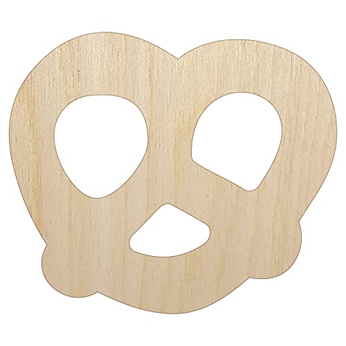 German Pretzel Solid Unfinished Wood Shape Piece Cutout for DIY Craft Projects - 1/8 Inch Thick - 6.25 Inch Size Sniggle Sloth
