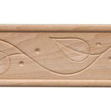 425-4WHW Unfinished White Hardwood Ivy Embossed Chair Rail Moulding ORNAMENTAL