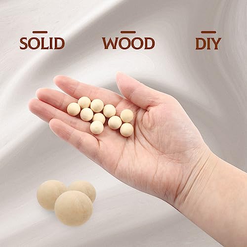 Uenhoy 100 Pcs Wooden Round Ball 1/2" (12mm) Unfinished Natural Wood Balls Wooden Spheres for Crafts and DIY Projects - WoodArtSupply