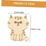 Hohopeti 100pcs Blank Labels Wooden Animal Toys Wooden Crafts Cat Gift Tags Wooden Cat Discs Wooden Craft Shapes Unfinished Cat Cutout DIY Wooden Hohopeti