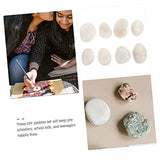 EXCEART 8pcs Painting Stone White Decor River Rocks Smooth Painting Rocks Painting Kindness Rocks Bundle River Kids Decor Painting Pebbles EXCEART