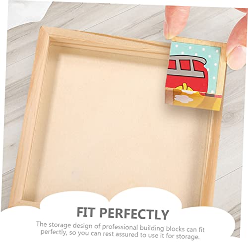 SWOOMEY 4pcs Puzzle Sundries Holder Blocks Tray Unfinished Wood Tray Unfinished Wood Serving Blocks Storage Trays Serving Storage Tray Wood Serving SWOOMEY