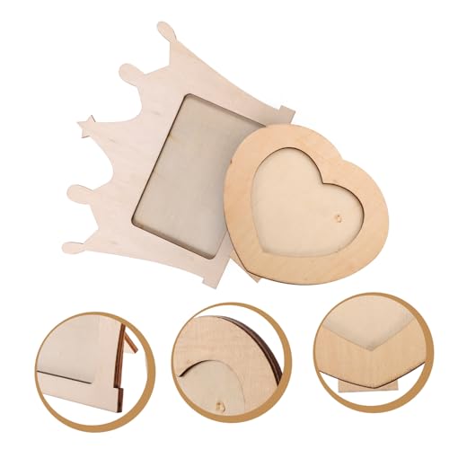 BESPORTBLE 2pcs Blank Wooden Picture Frame Wooden Photo Frame Wood Photo Frame Unfinished Picture Frame Wooden DIY Photo Frame DIY Picture Frame BESPORTBLE