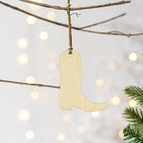 32 Pieces Wooden Cowboy Boots Tags Unfinished Wood Hanging Cowboy Boots Tags Natural Blank Wooden Cutouts Labels DIY Wooden Tags with Ropes Xonzmmk