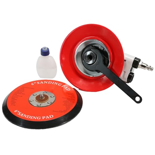6 Inches Air Random Orbital Sander, Pneumatic Palm Sanders For Wood Polisher Metal,And Auto Body Work, Dual-action Sander Asabocai