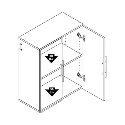 HangUps Upper Storage Cabinet, 24", Black - WoodArtSupply