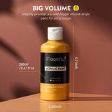 Magicfly Bulk Acrylic Paint Set, 14 Rich Pigments Colors (280 ml/9.47 fl oz.) Acrylic Paint Bottles, Non-Fading, Non-Toxic Craft Paints for Painting Magicfly