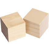 HOZEON 60 PCS 2 Inches Wooden Cubes, Natural Unfinished Wood Blocks, Strong and Durable Wood Square Blocks for Painting, Puzzle Making, Decorating, HOZEON