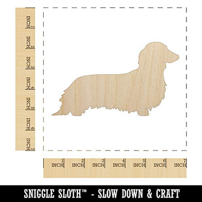 Long Haired Dachshund Dog Solid Unfinished Wood Shape Piece Cutout for DIY Craft Projects - 1/4 Inch Thick - 6.25 Inch Size - WoodArtSupply