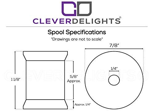 CleverDelights 1 1/8" x 7/8" Wood Spools - 25 Pack - Empty Craft Spools - WoodArtSupply