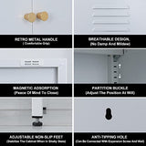 WISUNO Metal Accent Storage Cabinet for Bed Room,Living Room,Home,Hotel,Office,Garage,2-Tier, Removable Shelf (2 Door Accent Cabinet, White) WISUNO