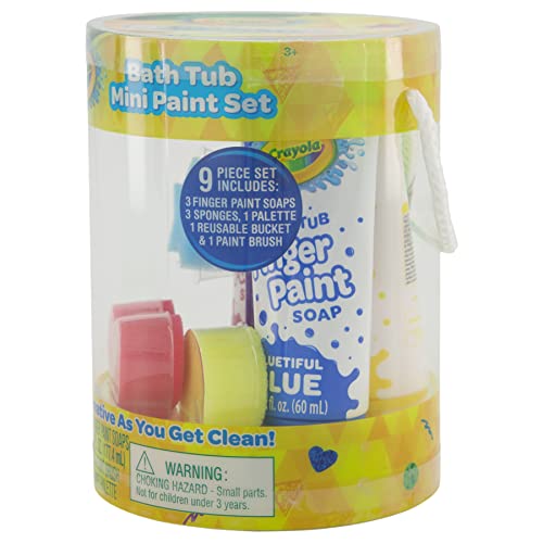 Crayola Bath Tub Mini Paint Set - Brushes, Sponges,& Wash Away Finger Paints Crayola