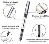 EYEYE 0.5mm Extra Fine Tip Pens Rollerball Black Pens Fine Point, Liquid Ink Roller Ball Pens Black Ink Rollering Ball Point pens, Black Free Ink EYEYE